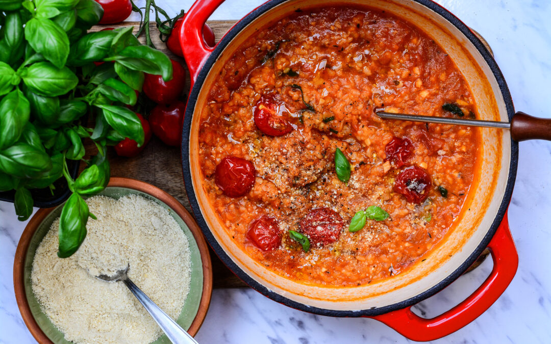 Rajské risotto s pečenými cherry rajčátky
